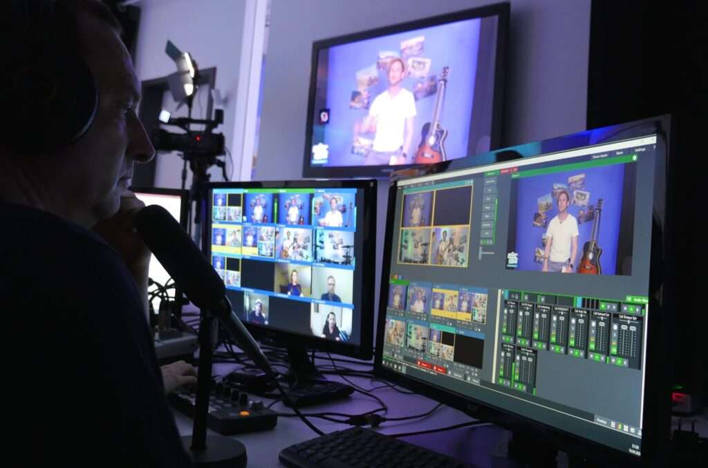 Regieansicht beim Livestream vom Schlossgrabenfest@Home