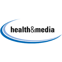 Logo des Unternehmens health & media, einem Kunden des Livestream Anbieter, Imagefilm Anbieter und Experten für Videoproduktion in Frankfurt, vsonix GmbH