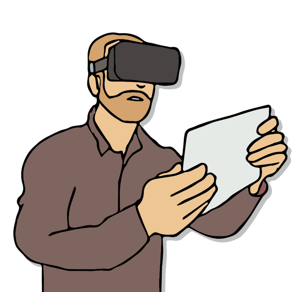 Illustration Mann mit VR-Brille